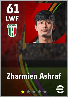 Zharmien Ashraf eFootball 2026 player card — 61 OVR LWF