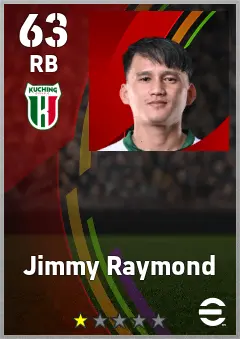 Jimmy Raymond eFootball 2026 player card — 63 OVR RB