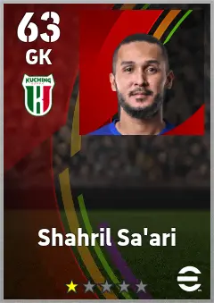 Shahril Sa ari eFootball 2026 player card — 63 OVR GK