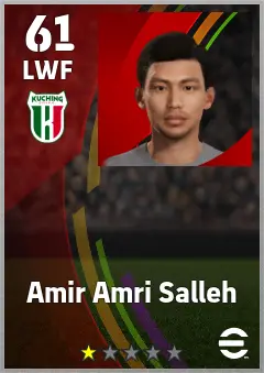 Amir Amri Salleh eFootball 2026 player card — 61 OVR LWF
