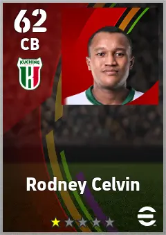 Rodney Celvin eFootball 2026 player card — 62 OVR CB