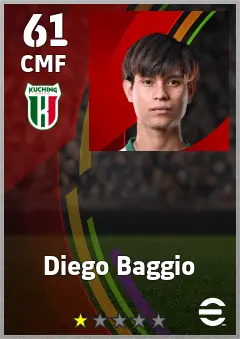 Diego Baggio eFootball 2026 player card — 61 OVR CMF