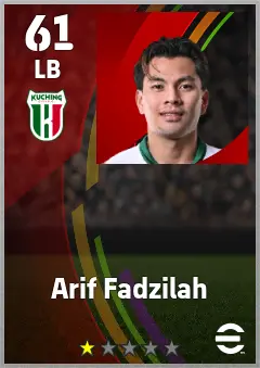 Arif Fadzilah eFootball 2026 player card — 61 OVR LB