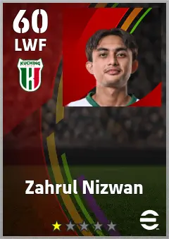 Zahrul Nizwan eFootball 2026 player card — 60 OVR LWF