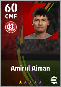 Amirul Aiman eFootball 2026 player card — 60 OVR CMF
