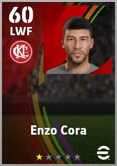 Enzo Cora eFootball 2026 player card — 60 OVR LWF