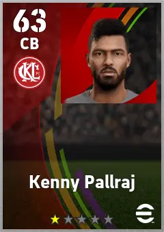 Kenny Pallraj eFootball 2026 player card — 63 OVR CB