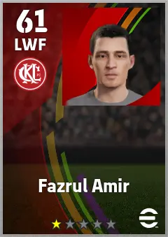 Fazrul Amir eFootball 2026 player card — 61 OVR LWF