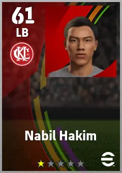 Nabil Hakim eFootball 2026 player card — 61 OVR LB
