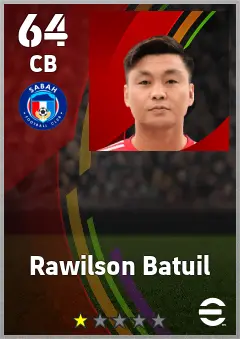 Rawilson Batuil eFootball 2026 player card — 64 OVR CB