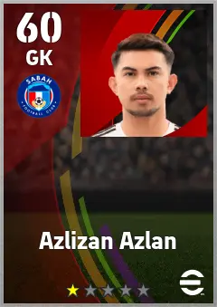 Azlizan Azlan eFootball 2026 player card — 60 OVR GK