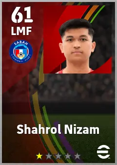 Shahrol Nizam eFootball 2026 player card — 61 OVR LMF