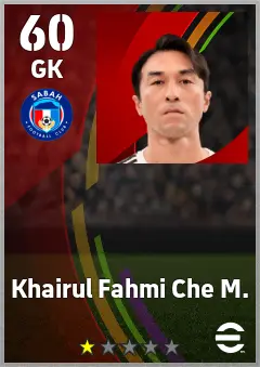 Khairul Fahmi Che M. eFootball 2026 player card — 60 OVR GK