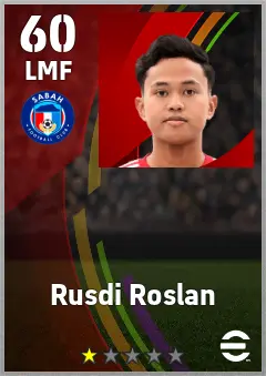 Rusdi Roslan eFootball 2026 player card — 60 OVR LMF
