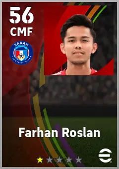 Farhan Roslan eFootball 2026 player card — 56 OVR CMF