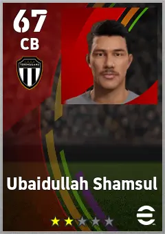 Ubaidullah Shamsul eFootball 2026 player card — 67 OVR CB