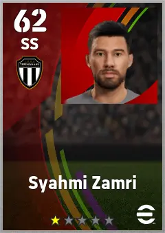 Syahmi Zamri eFootball 2026 player card — 62 OVR SS