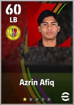 Azrin Afiq eFootball 2026 player card — 60 OVR LB