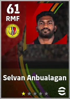 Selvan Anbualagan eFootball 2026 player card — 61 OVR RMF
