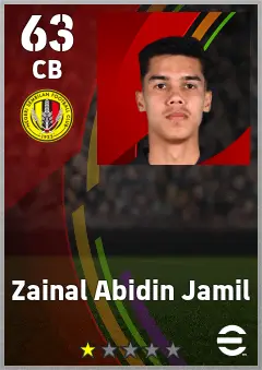 Zainal Abidin Jamil eFootball 2026 player card — 63 OVR CB