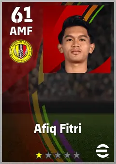 Afiq Fitri eFootball 2026 player card — 61 OVR AMF