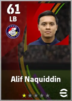 Alif Naquiddin eFootball 2026 player card — 61 OVR LB