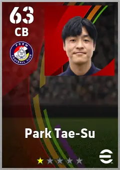 Park Tae-Su eFootball 2026 player card — 63 OVR CB
