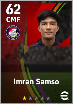 Imran Samso eFootball 2026 player card — 62 OVR CMF
