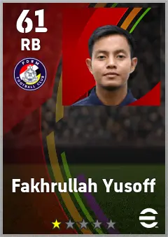 Fakhrullah Yusoff eFootball 2026 player card — 61 OVR RB