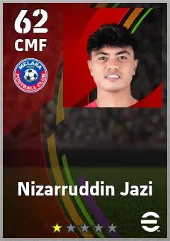 Nizarruddin Jazi eFootball 2026 player card — 62 OVR CMF