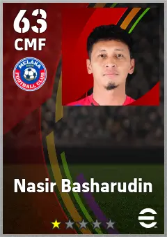 Nasir Basharudin eFootball 2026 player card — 63 OVR CMF