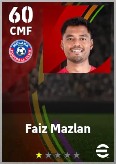Faiz Mazlan eFootball 2026 player card — 60 OVR CMF