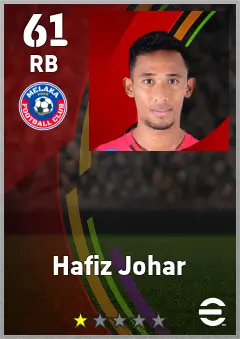 Hafiz Johar eFootball 2026 player card — 61 OVR RB