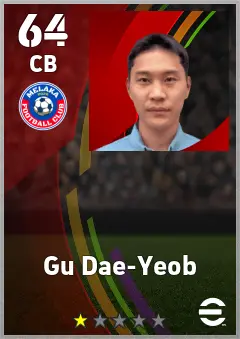 Gu Dae-Yeob eFootball 2026 player card — 64 OVR CB