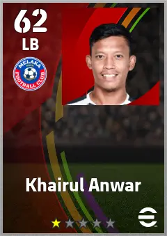 Khairul Anwar eFootball 2026 player card — 62 OVR LB