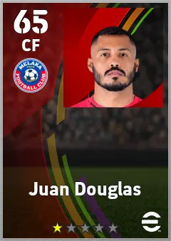 Juan Douglas eFootball 2026 player card — 65 OVR CF