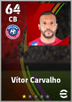 Vitor Carvalho eFootball 2026 player card — 64 OVR CB