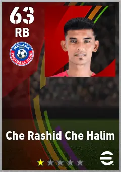 Che Rashid Che Halim eFootball 2026 player card — 63 OVR RB