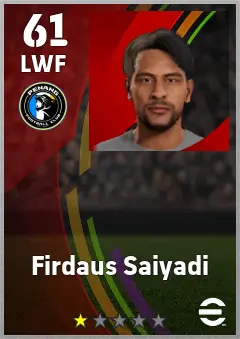Firdaus Saiyadi eFootball 2026 player card — 61 OVR LWF