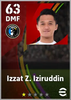 Izzat Z. Iziruddin eFootball 2026 player card — 63 OVR DMF