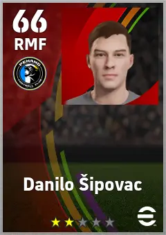 Danilo Sipovac eFootball 2026 player card — 66 OVR RMF