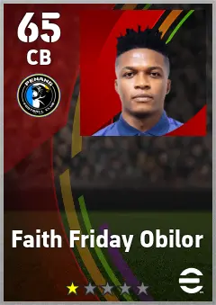 Faith Friday Obilor eFootball 2026 player card — 65 OVR CB