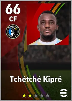 Tchetche Kipre eFootball 2026 player card — 66 OVR CF