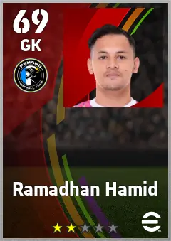 Ramadhan Hamid eFootball 2026 player card — 69 OVR GK