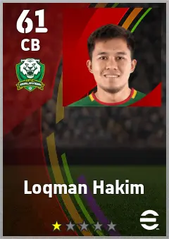 Loqman Hakim eFootball 2026 player card — 61 OVR CB