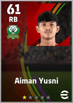 Aiman Yusni eFootball 2026 player card — 61 OVR RB