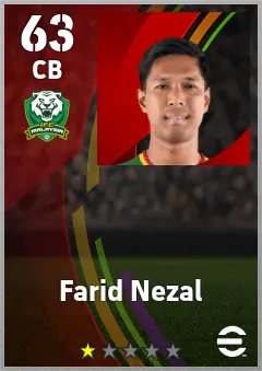 Farid Nezal eFootball 2026 player card — 63 OVR CB