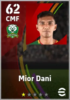 Mior Dani eFootball 2026 player card — 62 OVR CMF