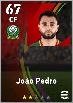Joao Pedro eFootball 2026 player card — 67 OVR CF