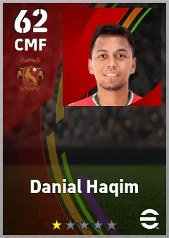 Danial Haqim eFootball 2026 player card — 62 OVR CMF